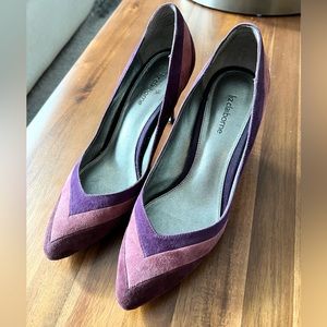 Liz Claiborne Purple Suede Chevron Heels